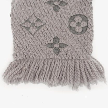 Louis Vuitton Logomania Woll-Seiden-Schal Perlgrau