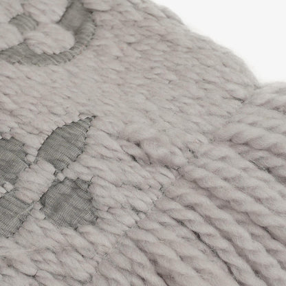 Louis Vuitton Logomania Woll-Seiden-Schal Perlgrau