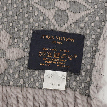 Louis Vuitton Logomania Woll-Seiden-Schal Perlgrau