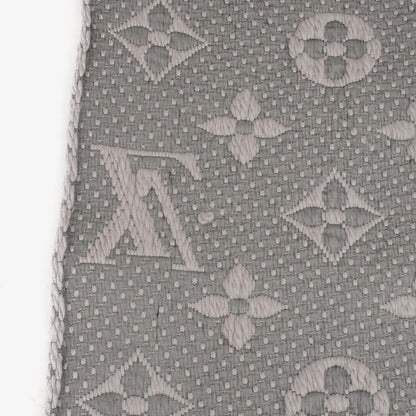 Louis Vuitton Logomania Woll-Seiden-Schal Perlgrau