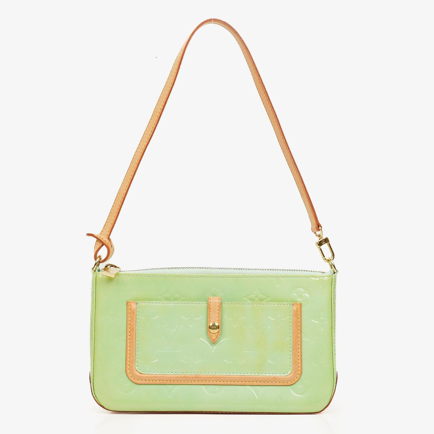 Louis Vuitton Mallory Square Schultertasche aus Monogram Vernis in Pfefferminz