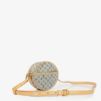 Louis Vuitton Mini Jeanne PM Schultertasche aus blauem Monogram Mini Lin