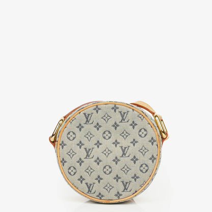 Louis Vuitton Mini Jeanne PM Schultertasche aus blauem Monogram Mini Lin