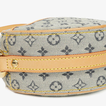 Louis Vuitton Mini Jeanne PM Schultertasche aus blauem Monogram Mini Lin