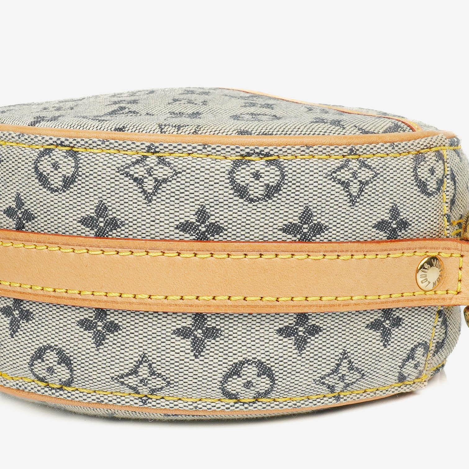 Louis Vuitton Mini Jeanne PM Schultertasche aus blauem Monogram Mini Lin