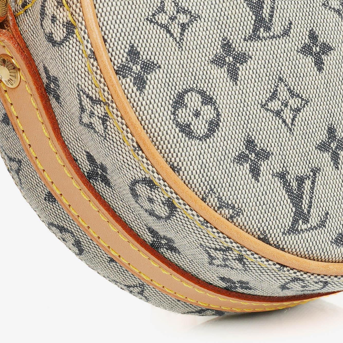 Louis Vuitton Mini Jeanne PM Schultertasche aus blauem Monogram Mini Lin