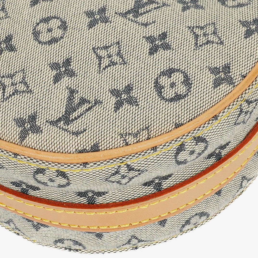 Louis Vuitton Mini Jeanne PM Schultertasche aus blauem Monogram Mini Lin
