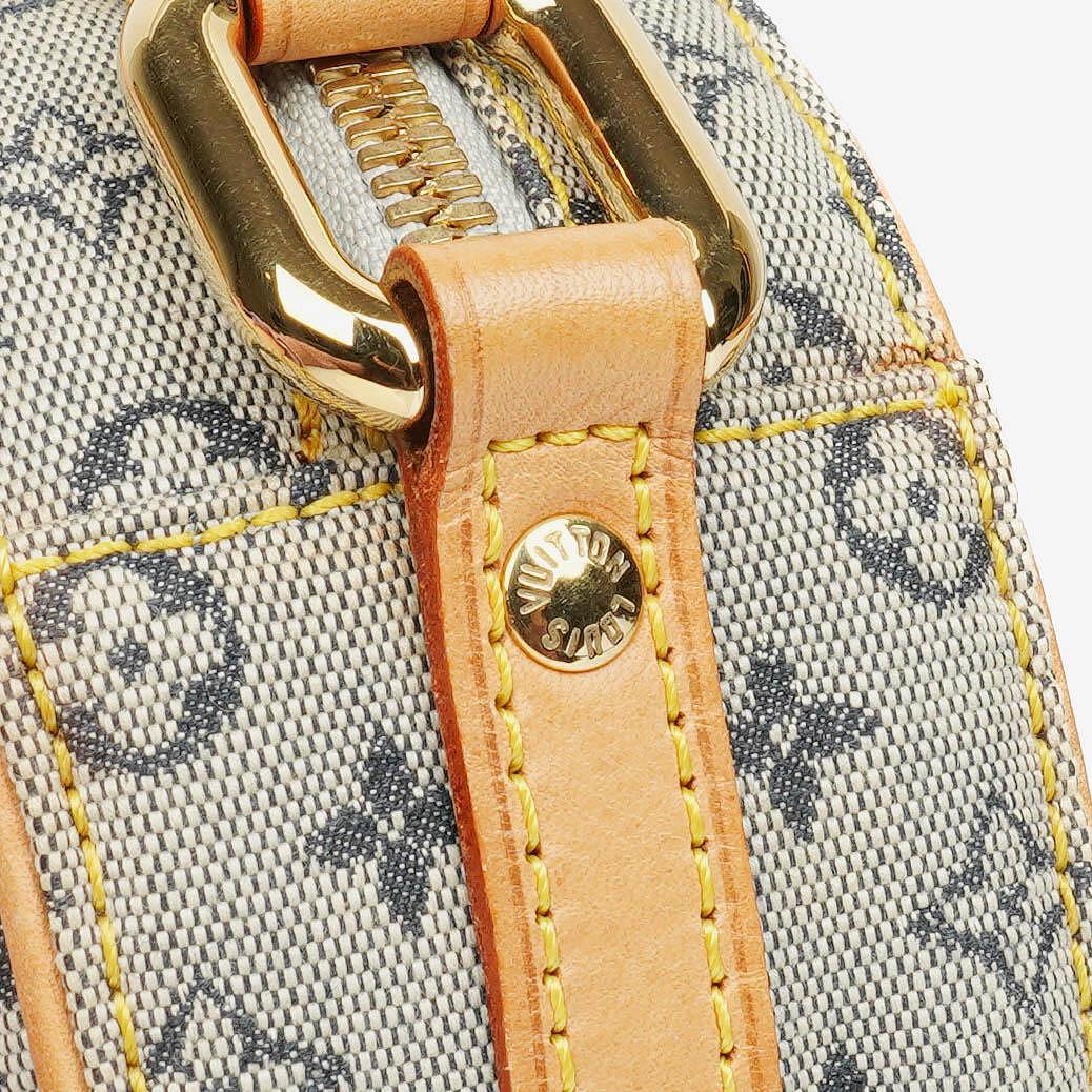 Louis Vuitton Mini Jeanne PM Schultertasche aus blauem Monogram Mini Lin
