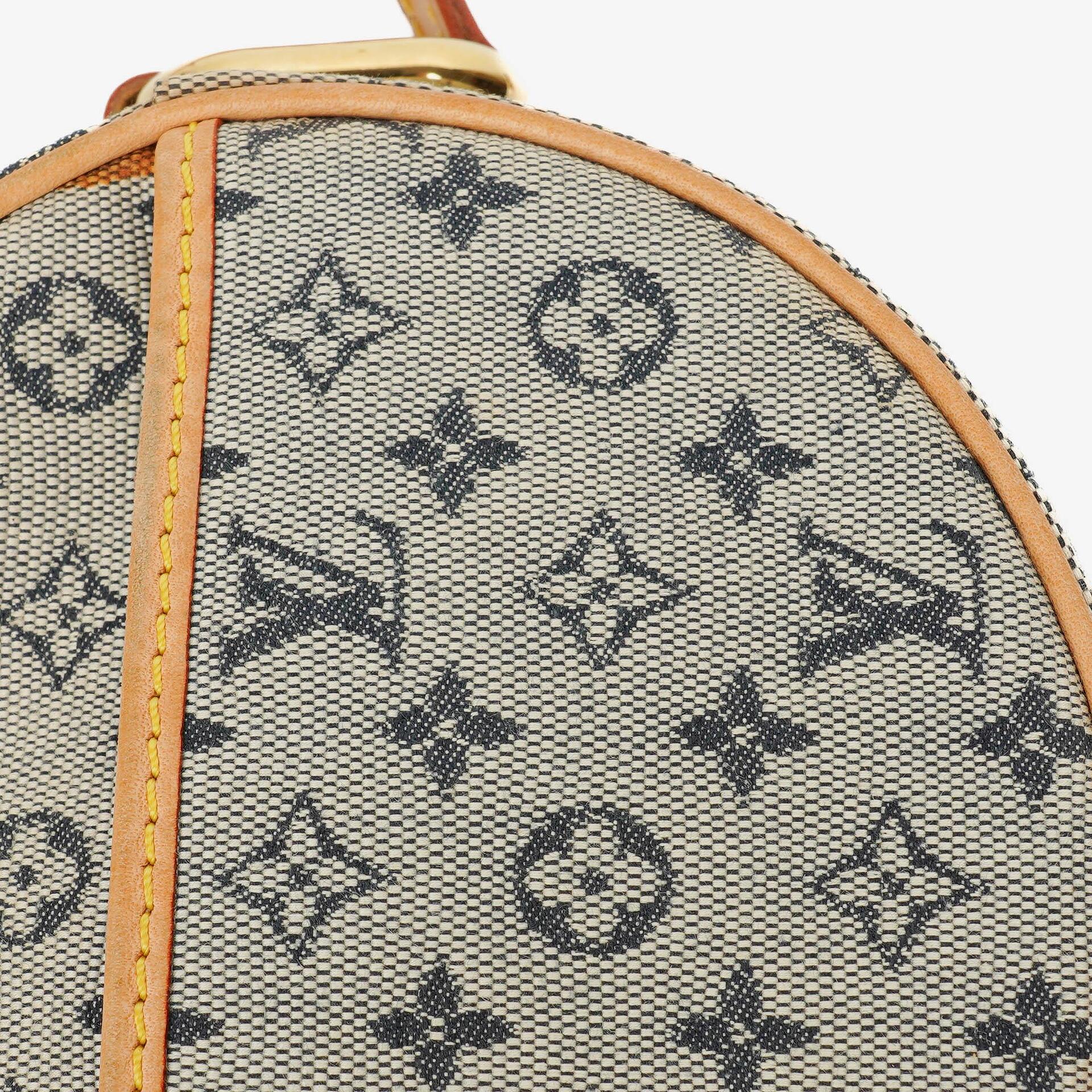 Louis Vuitton Mini Jeanne PM Schultertasche aus blauem Monogram Mini Lin