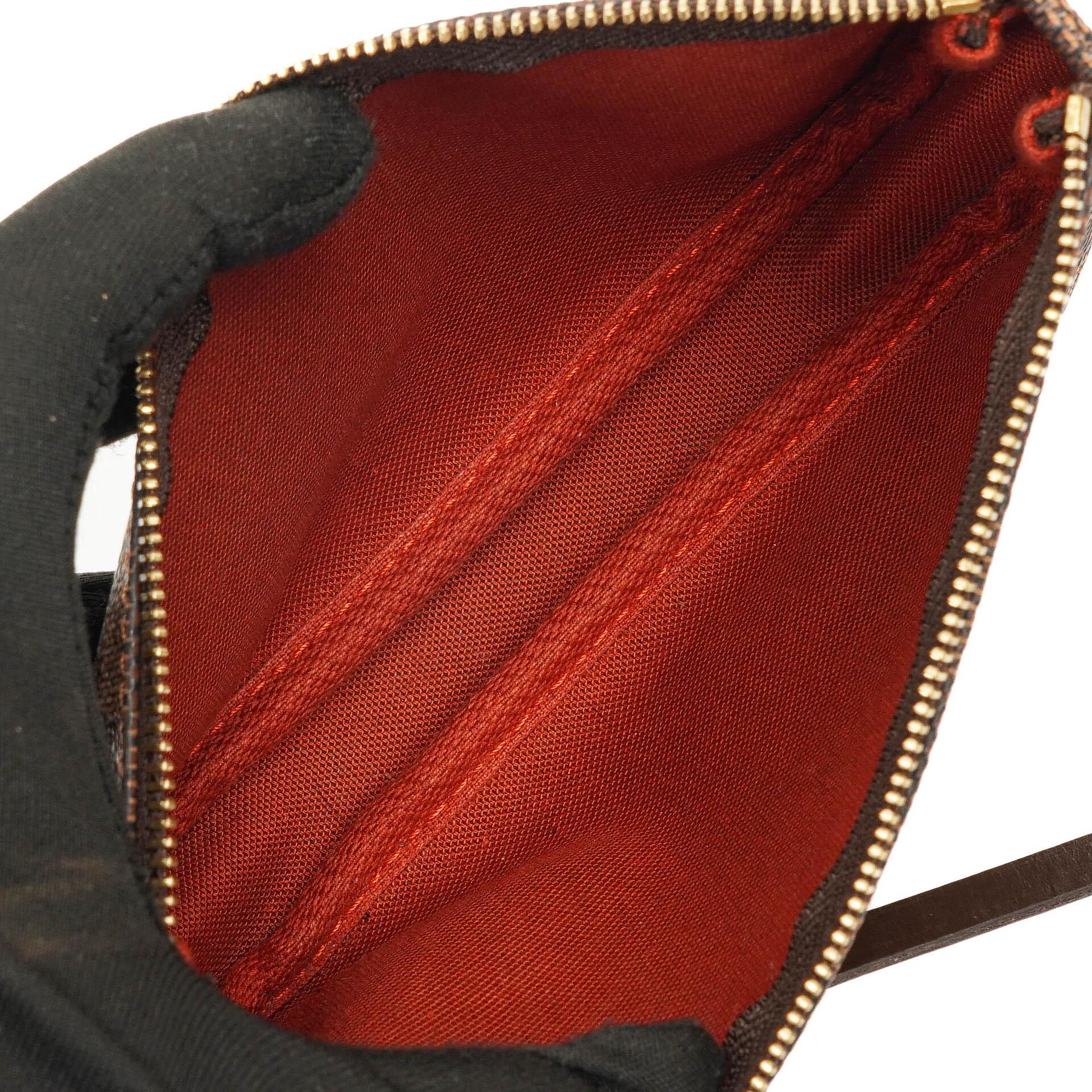 Louis Vuitton Mini Pochette Accessoires Damier Ebene Canvas Clutch Handtasche