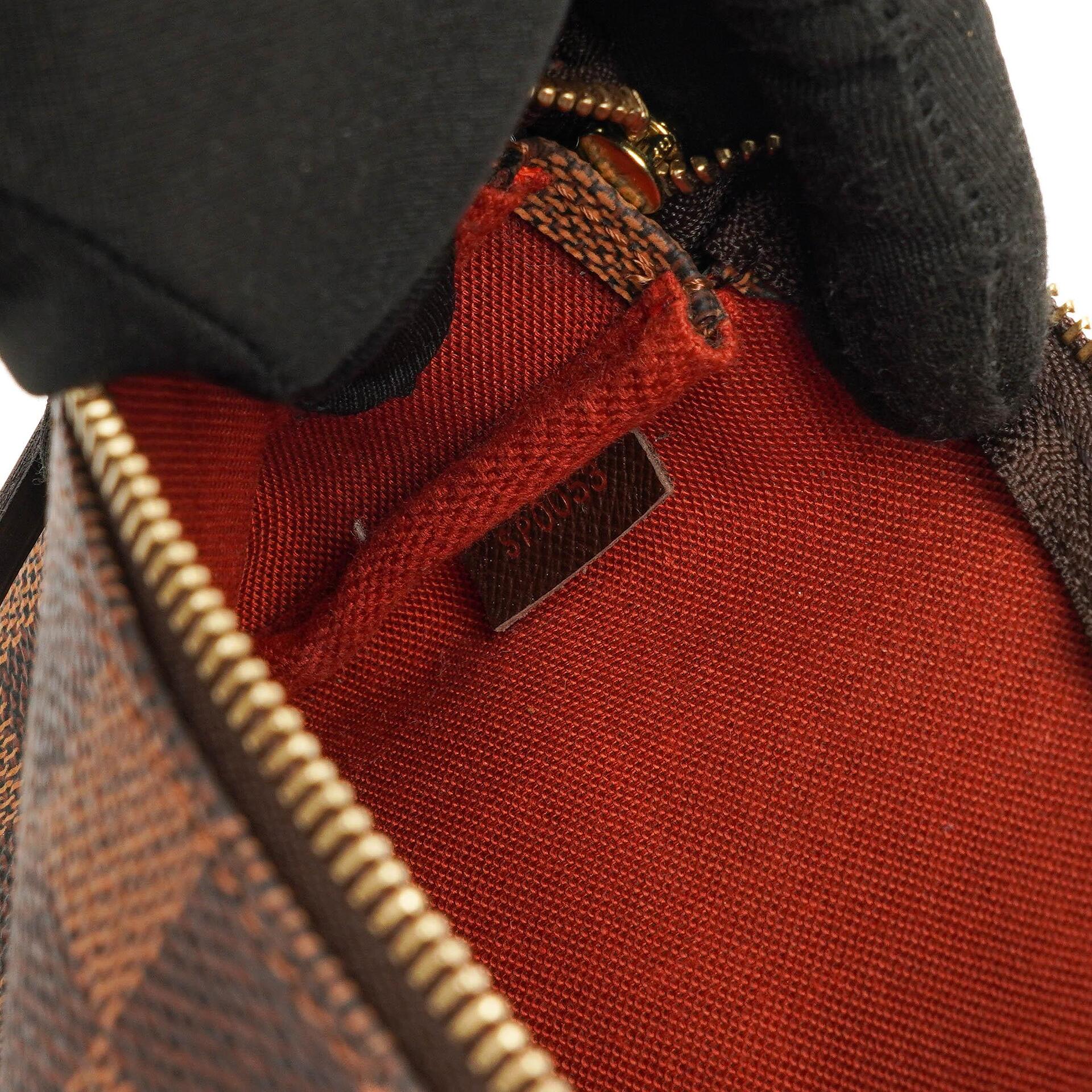 Louis Vuitton Mini Pochette Accessoires Damier Ebene Canvas Clutch Handtasche