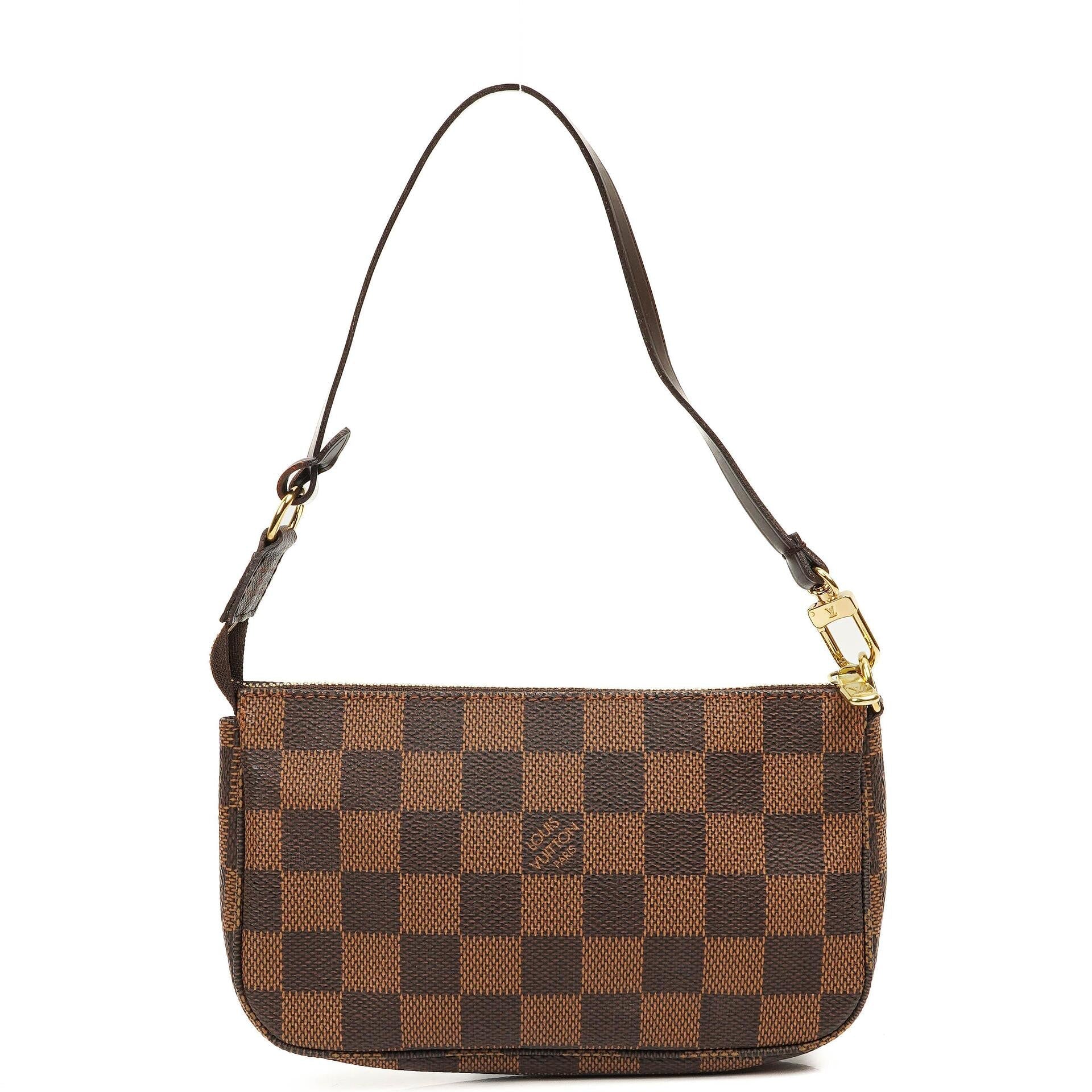 Louis Vuitton Mini Pochette Accessoires Damier Ebene Canvas Clutch Handtasche