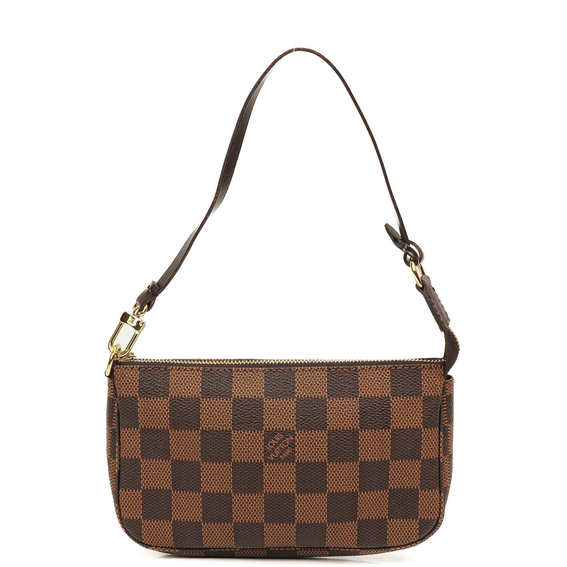 Louis Vuitton Mini Pochette Accessoires Damier Ebene Canvas Clutch Handtasche