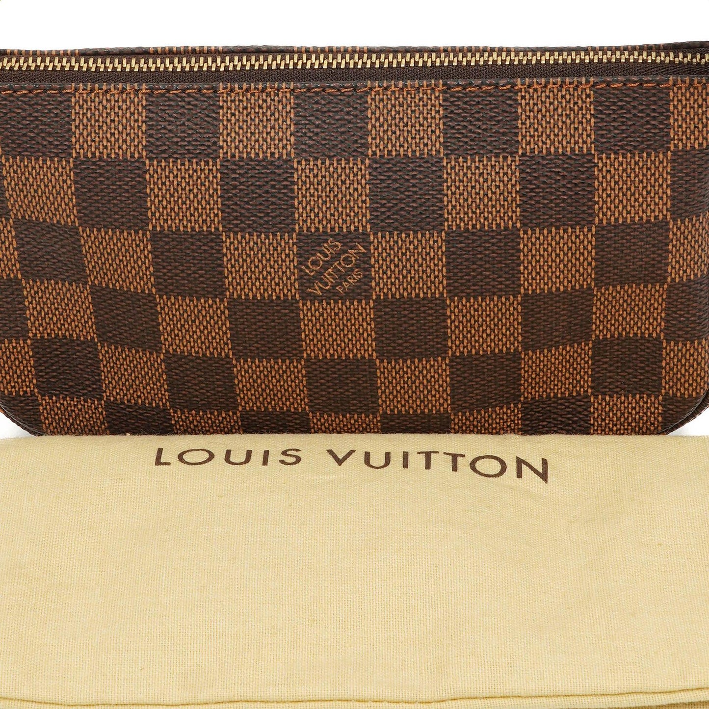 Louis Vuitton Mini Pochette Accessoires Damier Ebene Canvas Clutch Handtasche