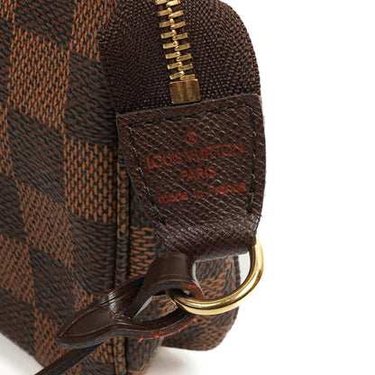 Louis Vuitton Mini Pochette Accessoires Damier Ebene Canvas Clutch Handtasche