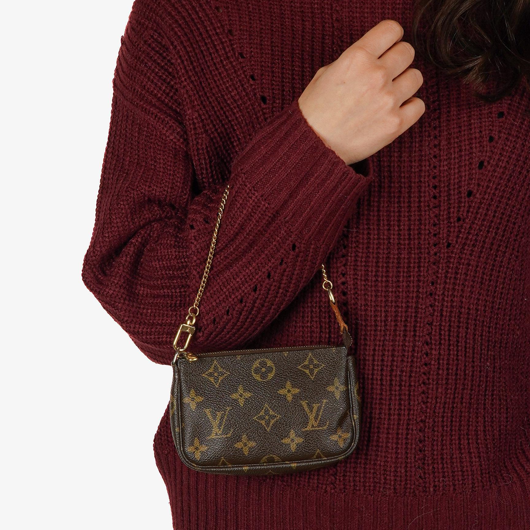 Louis Vuitton Mini Pochette Accessories Monogram Canvas Clutch-Tasche