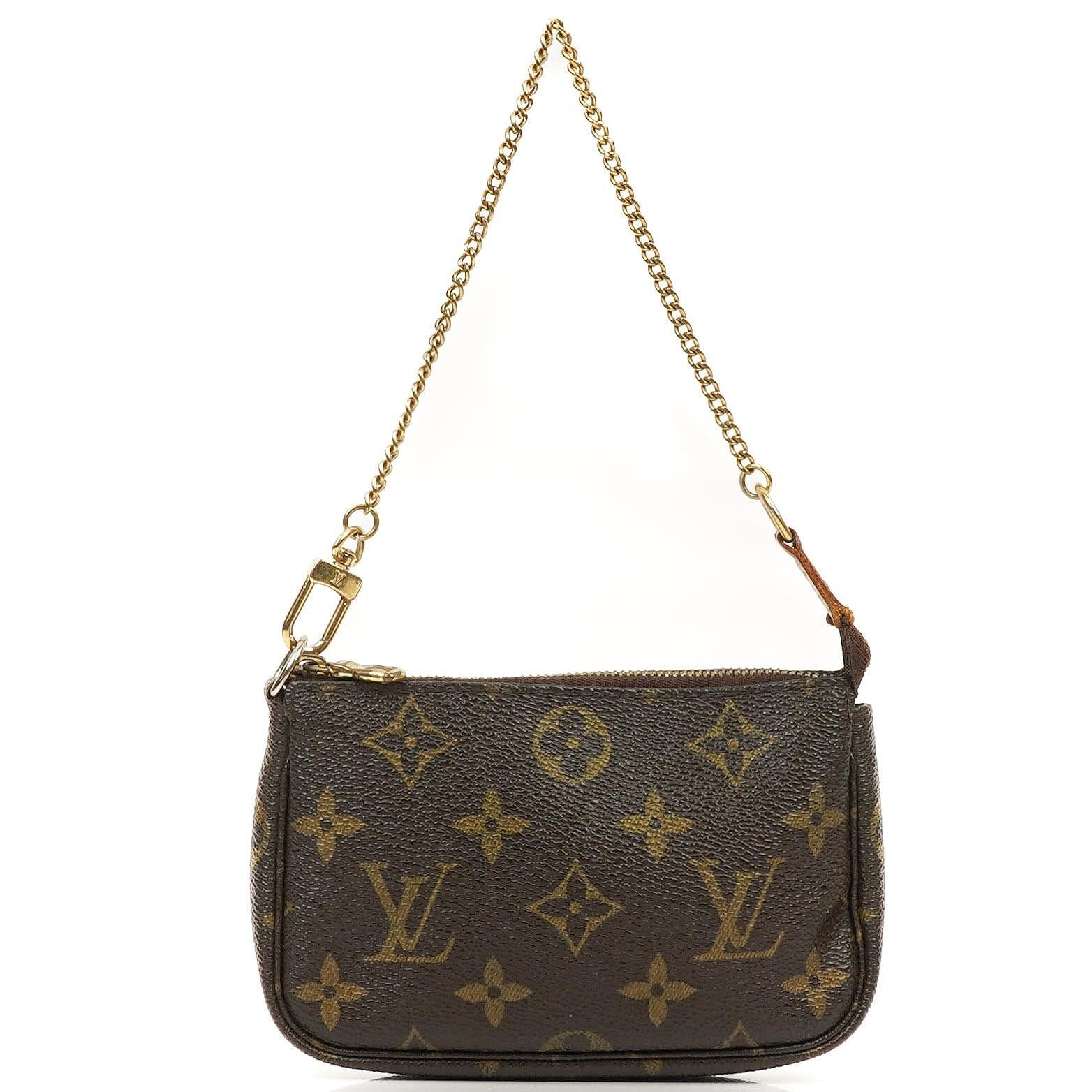 Louis Vuitton Mini Pochette Accessories Monogram Canvas Clutch-Tasche