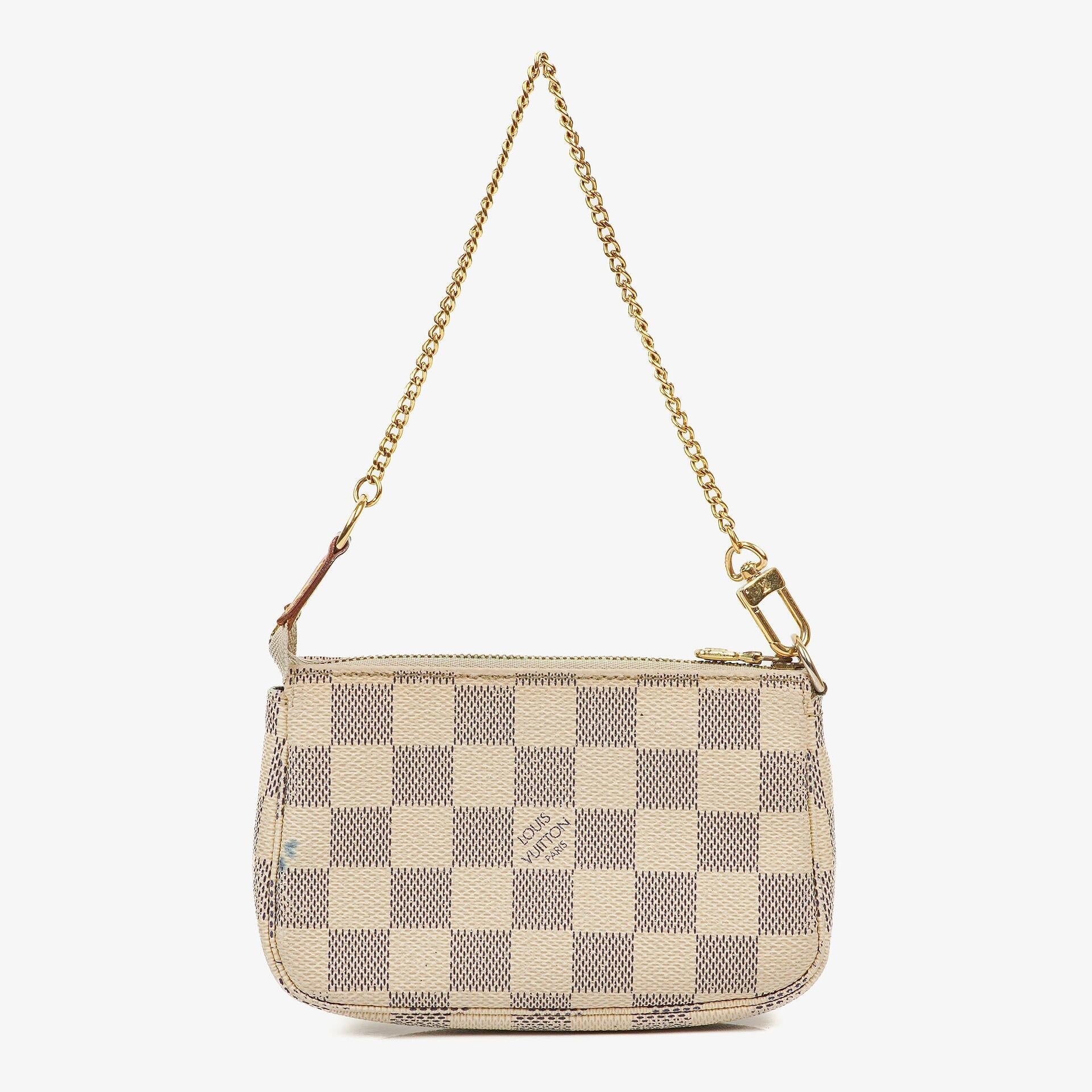 Louis Vuitton Mini Pochette aus Damier Azur Canvas
