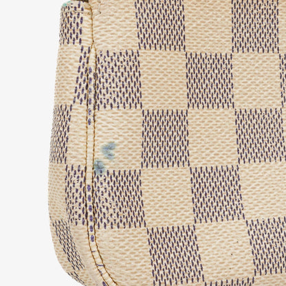 Louis Vuitton Mini Pochette aus Damier Azur Canvas