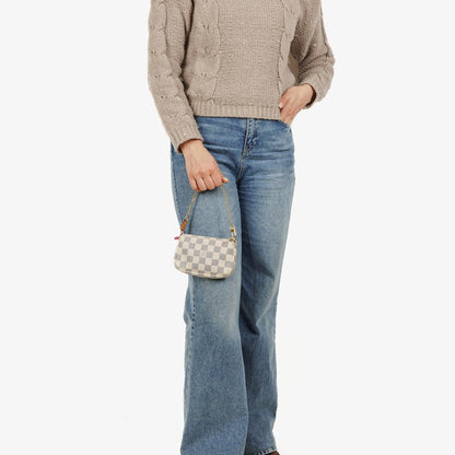 Louis Vuitton Mini Pochette aus Damier Azur Canvas