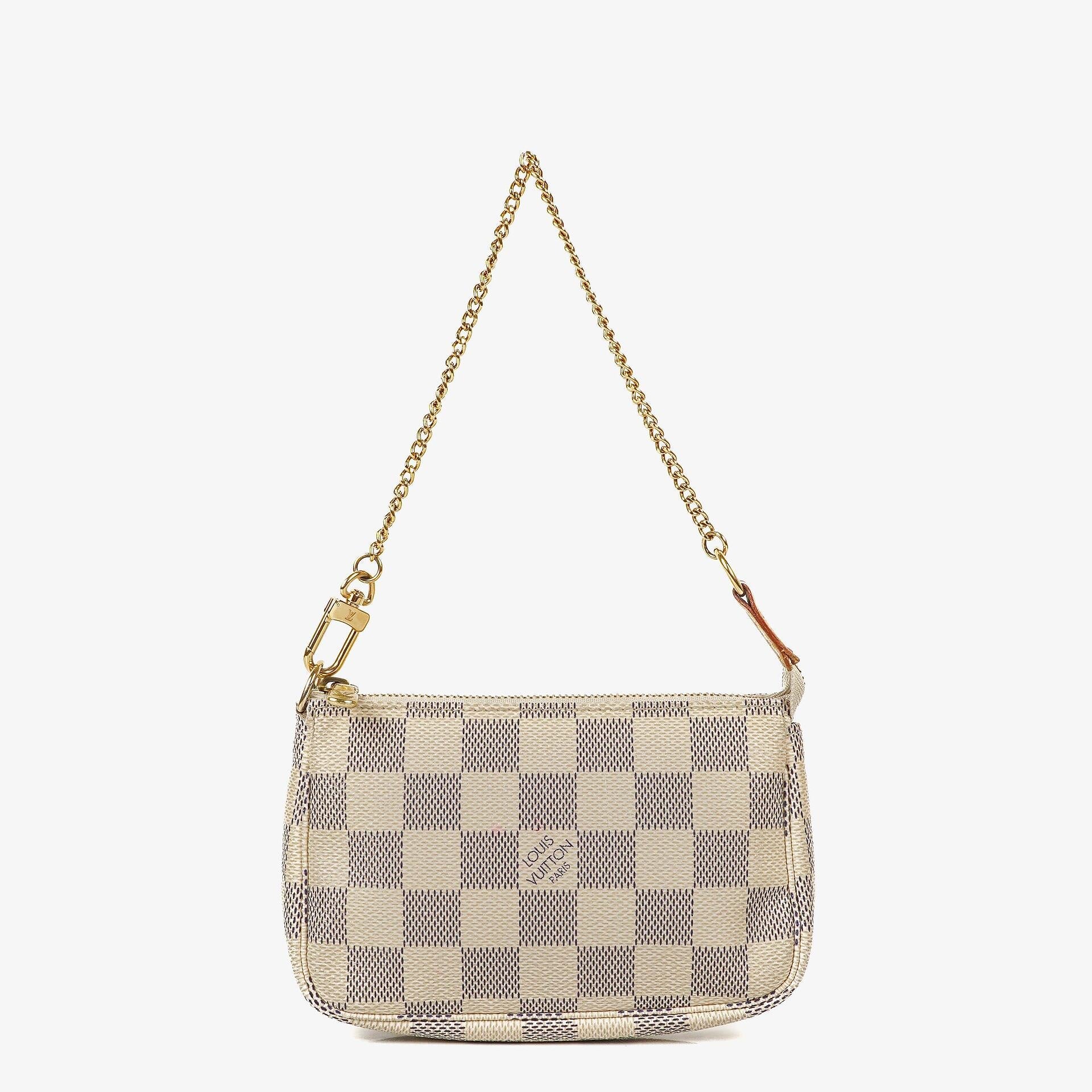 Louis Vuitton Mini Pochette aus Damier Azur Canvas