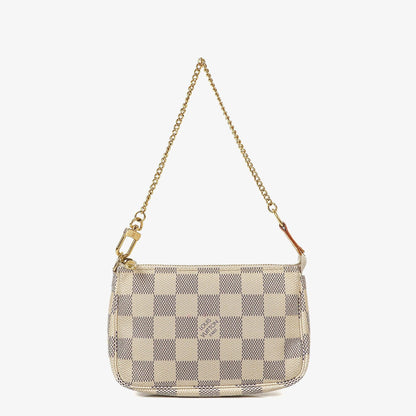 Louis Vuitton Mini Pochette aus Damier Azur Canvas