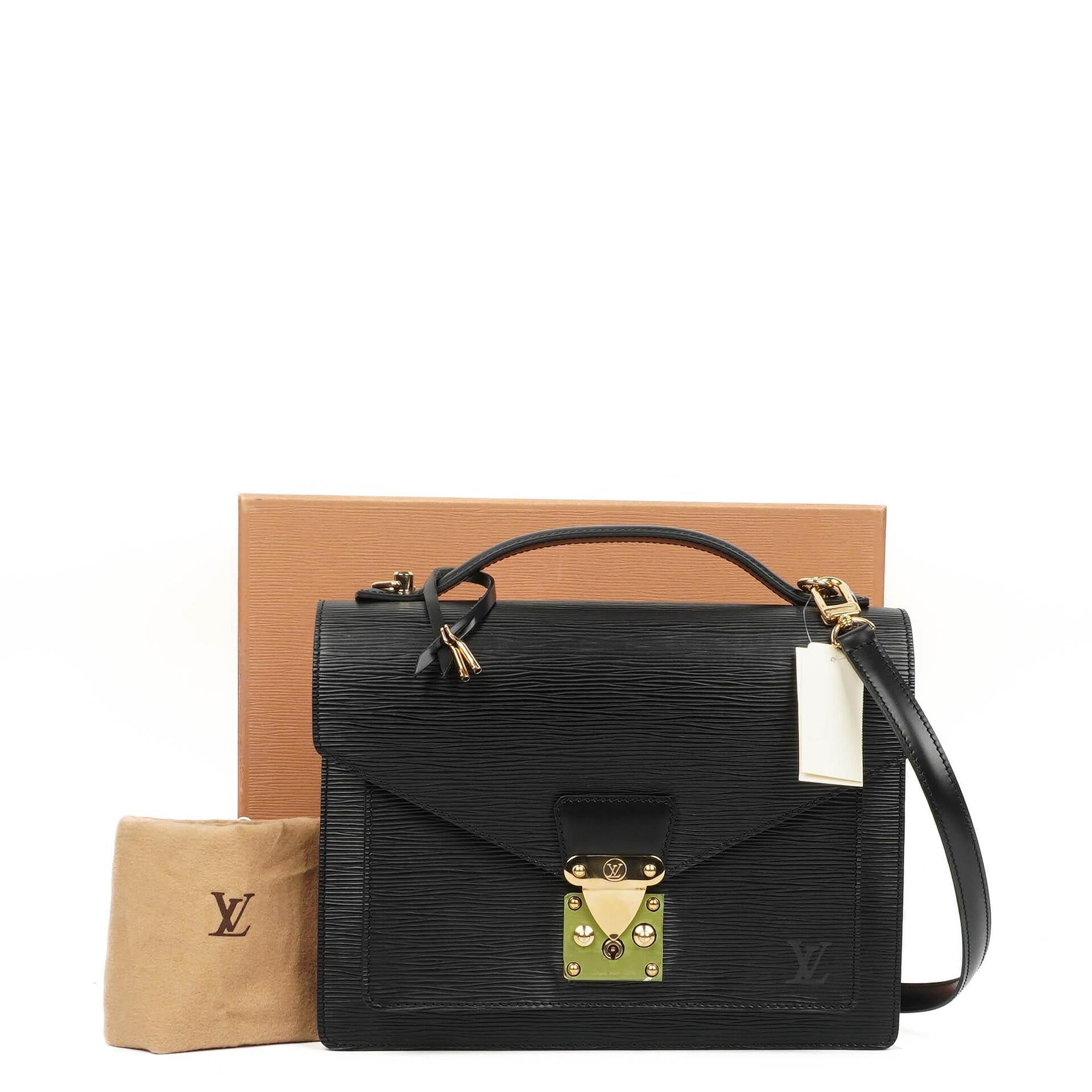 Louis Vuitton Monceau Schwarze EPI Leder Handtasche