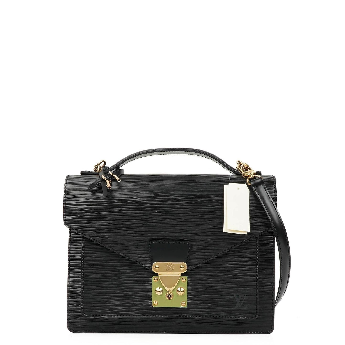 Louis Vuitton Monceau Schwarze EPI Leder Handtasche