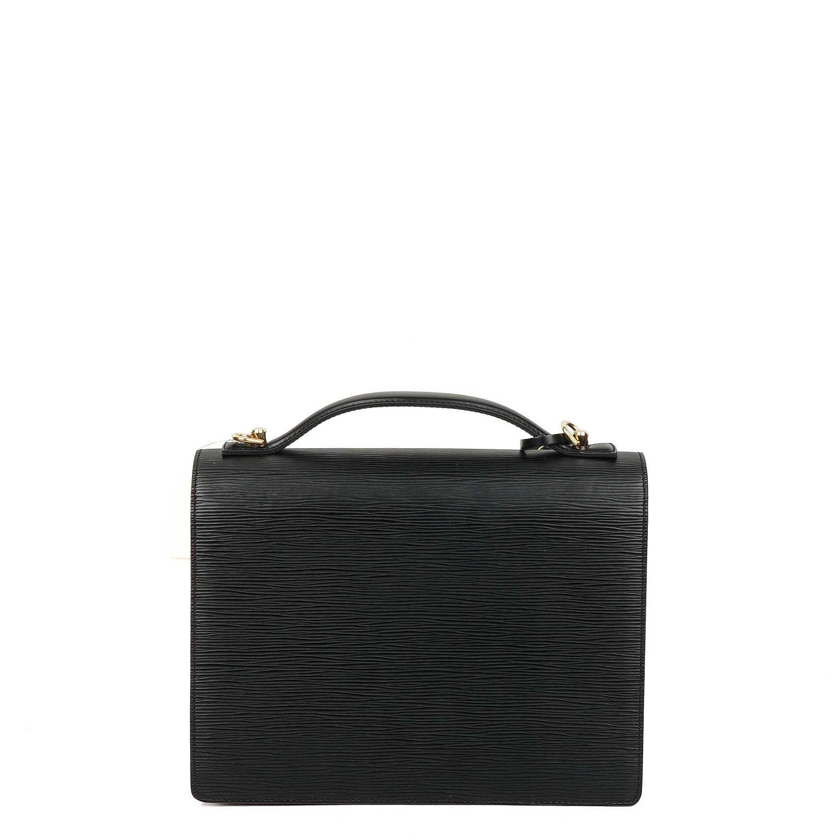 Louis Vuitton Monceau Schwarze EPI Leder Handtasche
