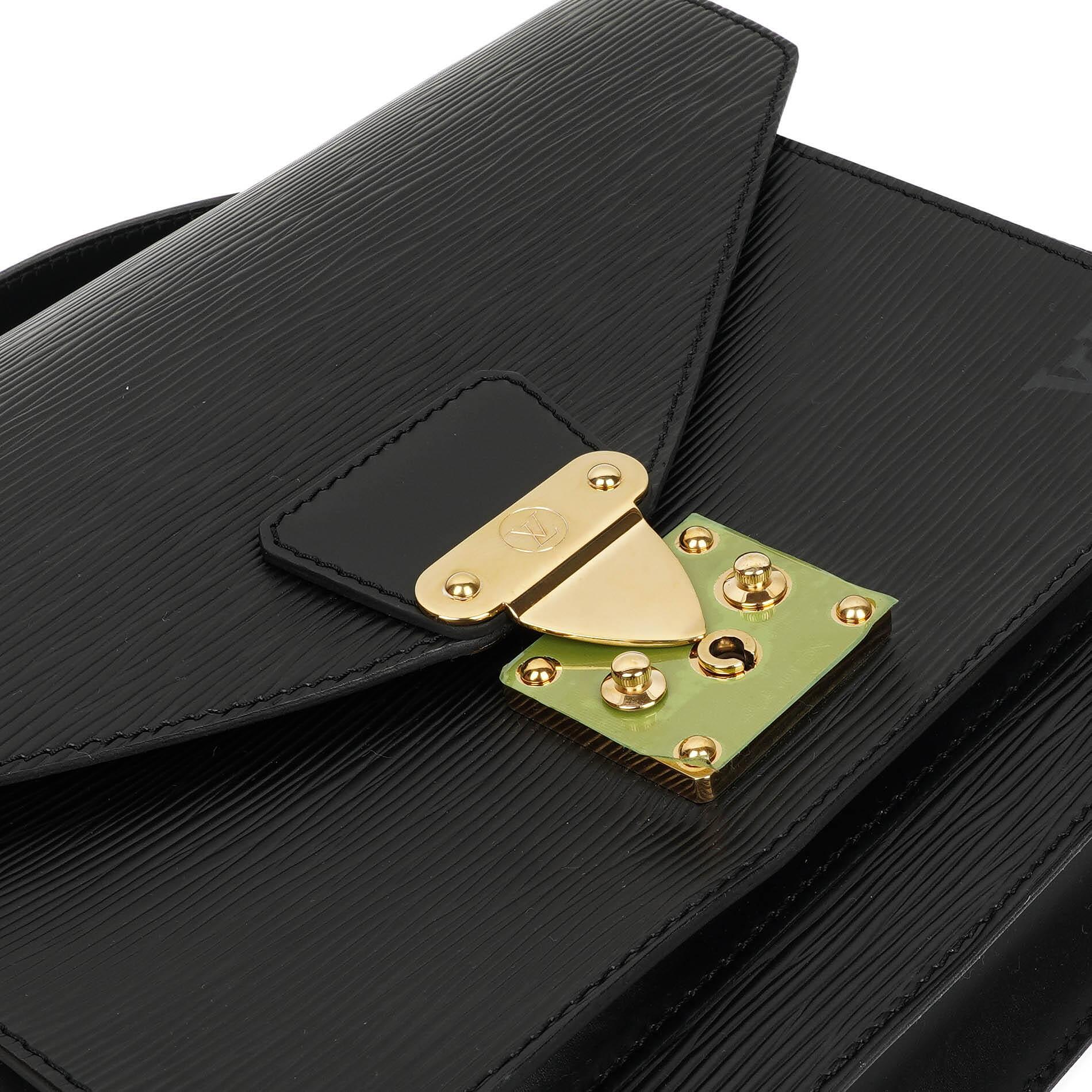 Louis Vuitton Monceau Schwarze EPI Leder Handtasche