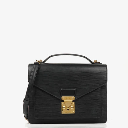 Louis Vuitton Monceau Schwarze EPI Leder Handtasche