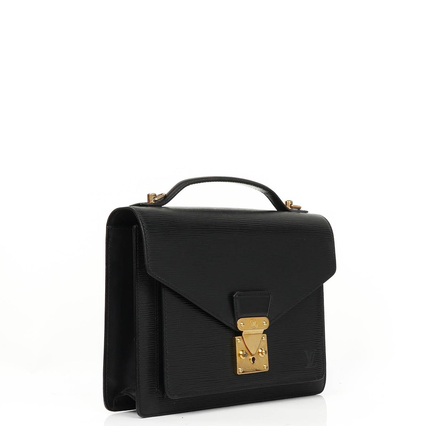 Louis Vuitton Monceau Schwarze EPI Leder Handtasche