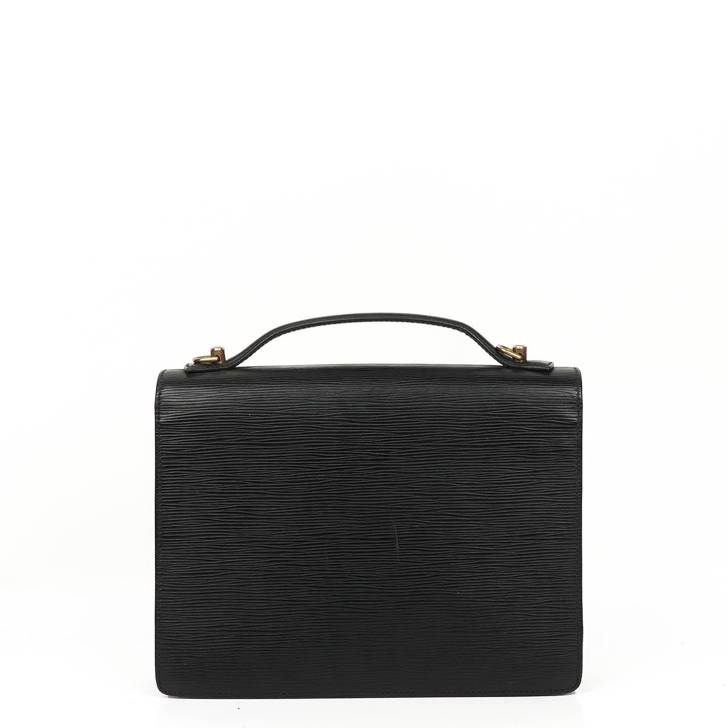 Louis Vuitton Monceau Schwarze EPI Leder Handtasche