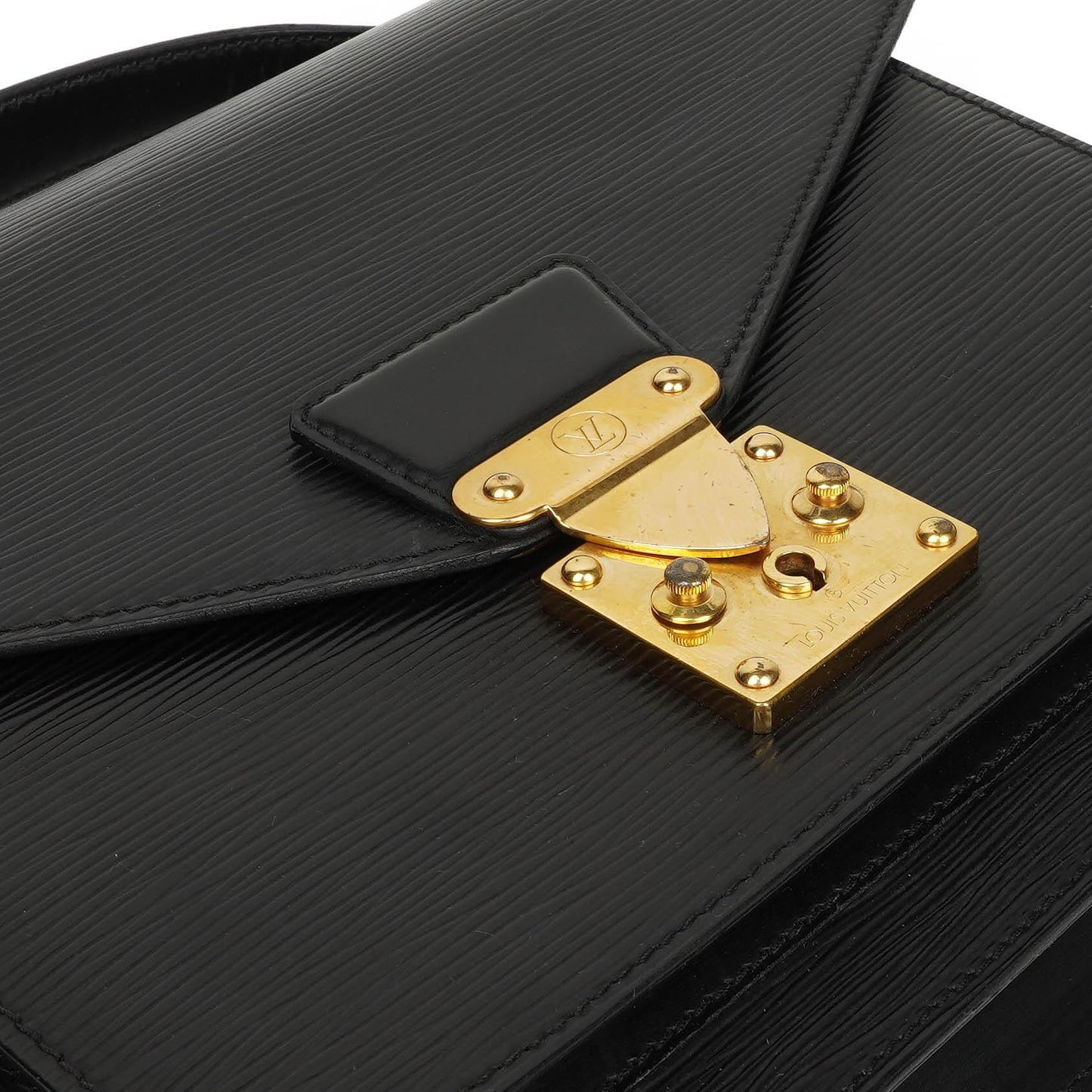Louis Vuitton Monceau Schwarze EPI Leder Handtasche