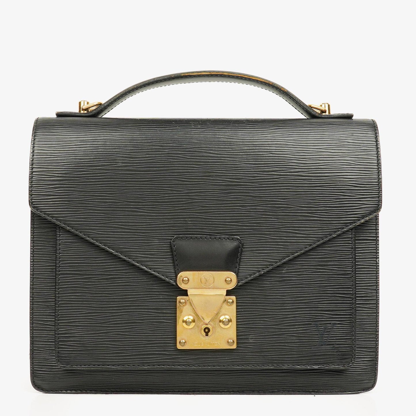 Louis Vuitton Monceau Handtasche aus schwarzem Epi-Leder