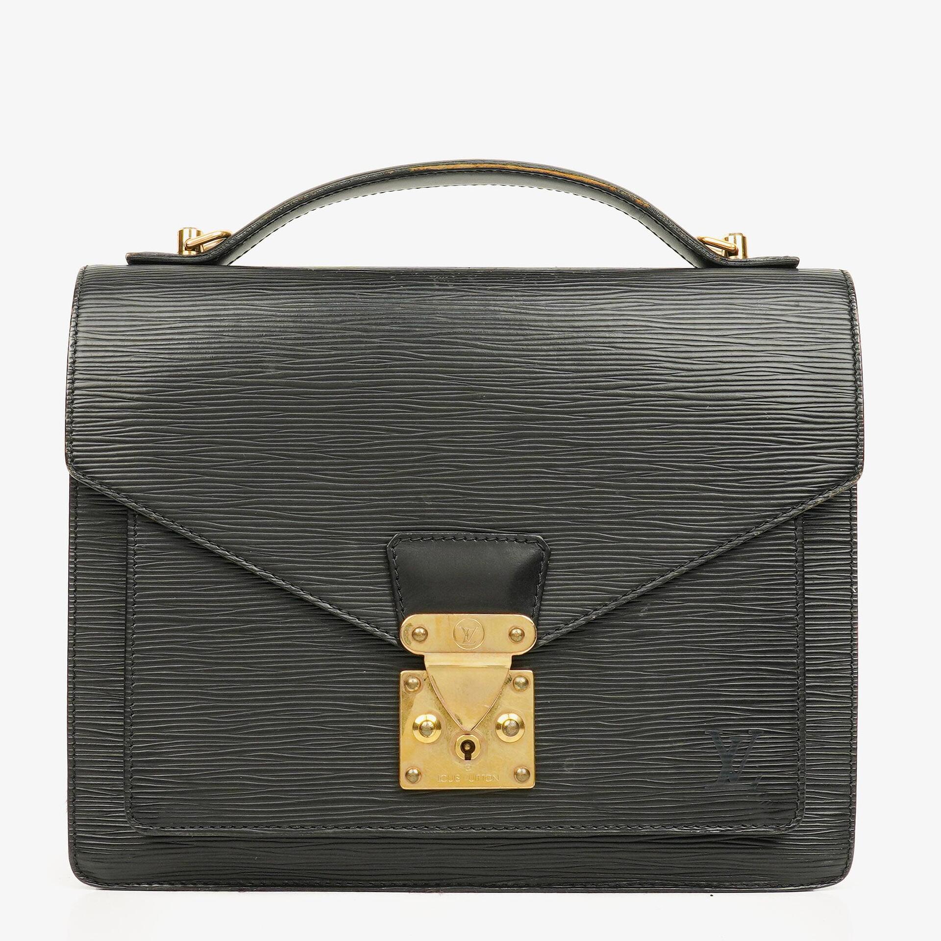 Louis Vuitton Monceau Handtasche aus schwarzem Epi-Leder
