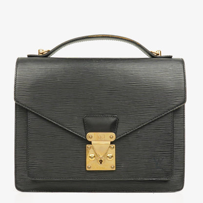 Louis Vuitton Monceau Handtasche aus schwarzem Epi-Leder