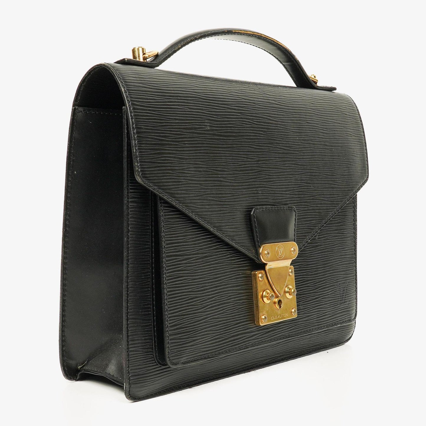 Louis Vuitton Monceau Handtasche aus schwarzem Epi-Leder