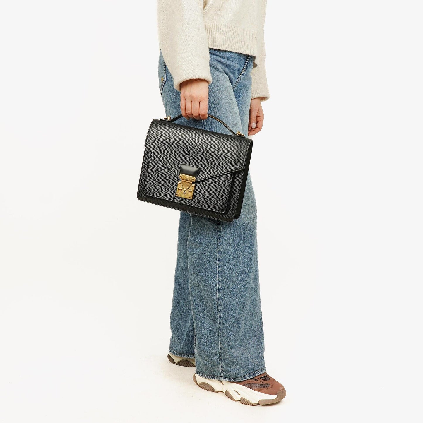 Louis Vuitton Monceau Handtasche aus schwarzem Epi-Leder