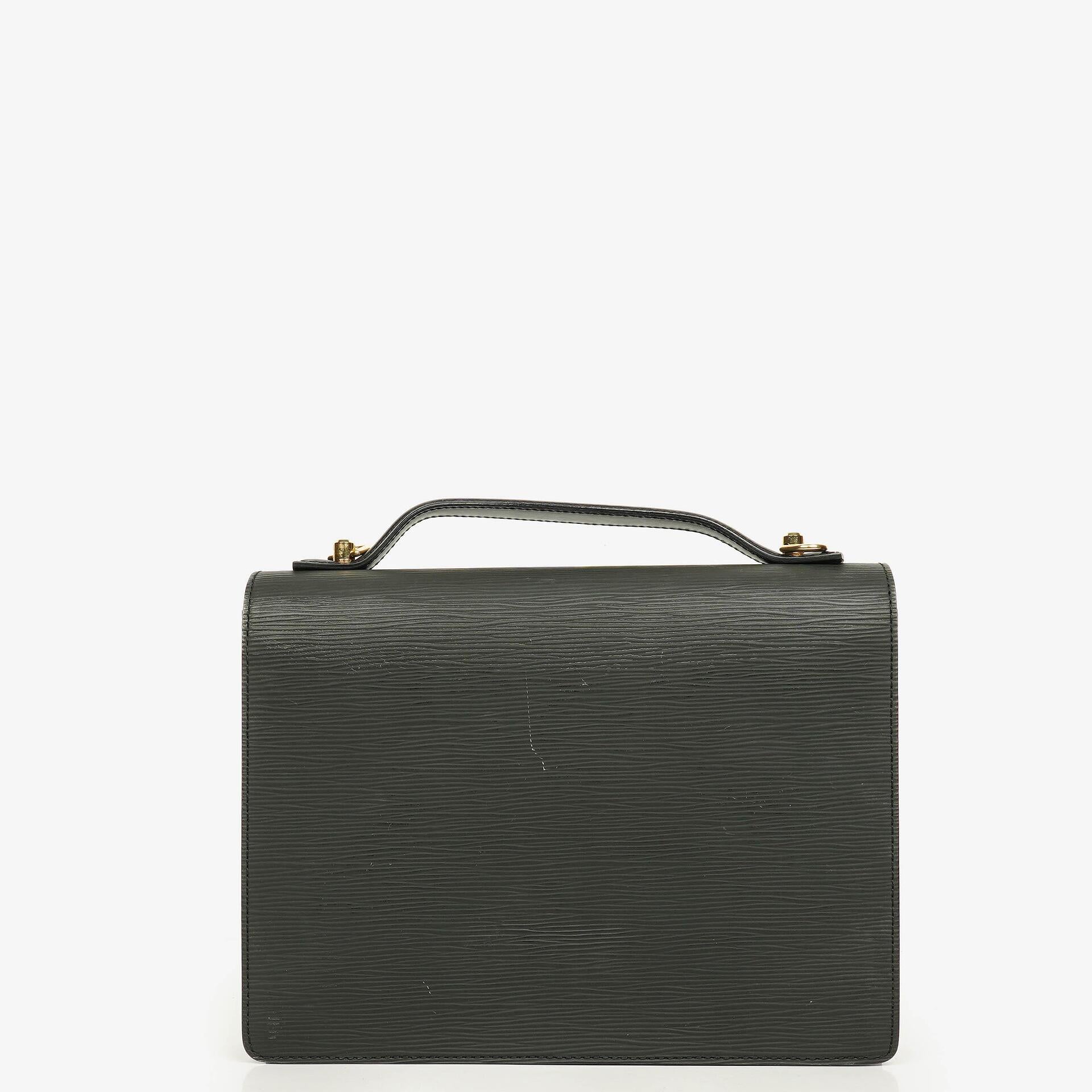 Louis Vuitton Monceau Handtasche aus schwarzem Epi Leder