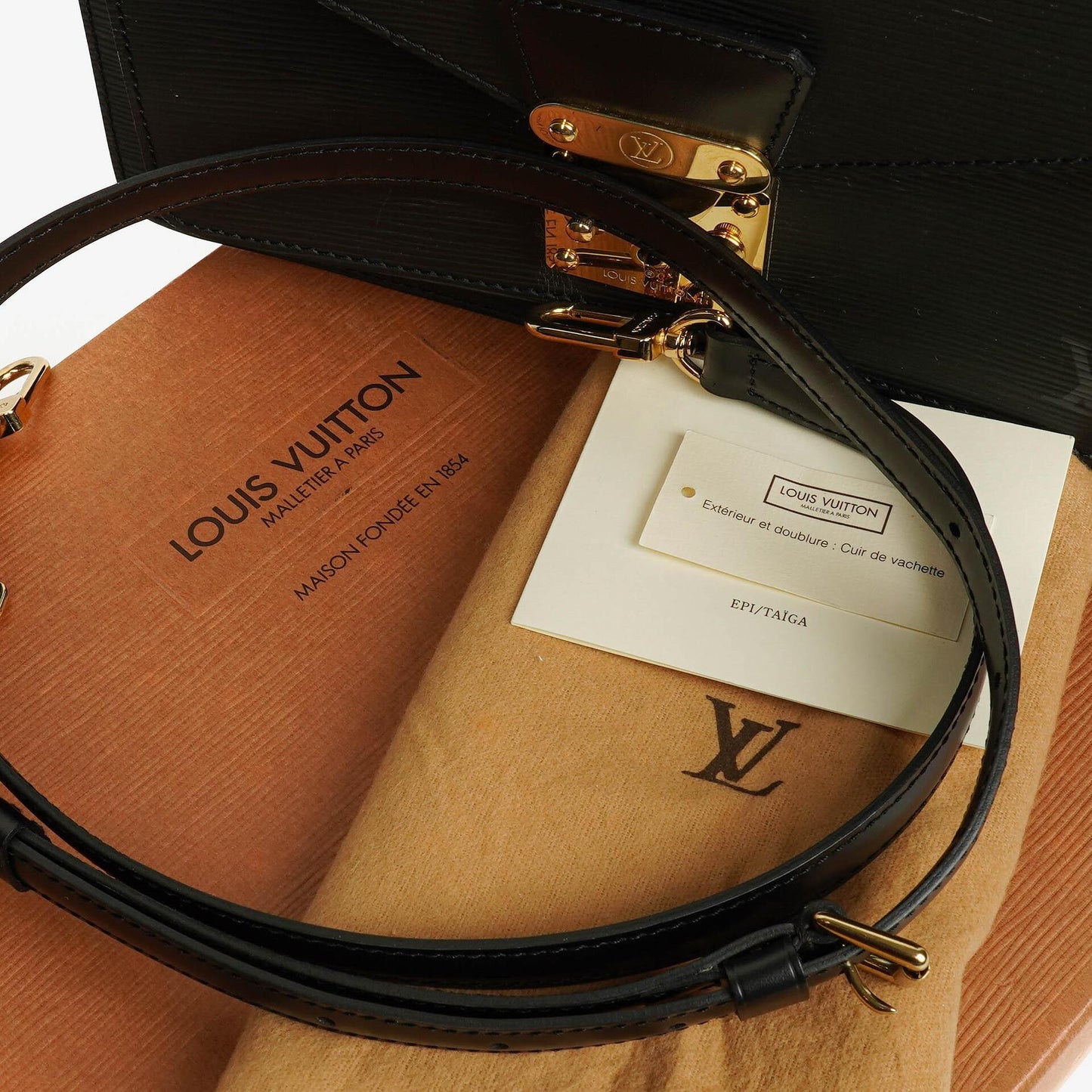 Louis Vuitton Monceau Handtasche aus schwarzem Epi Leder