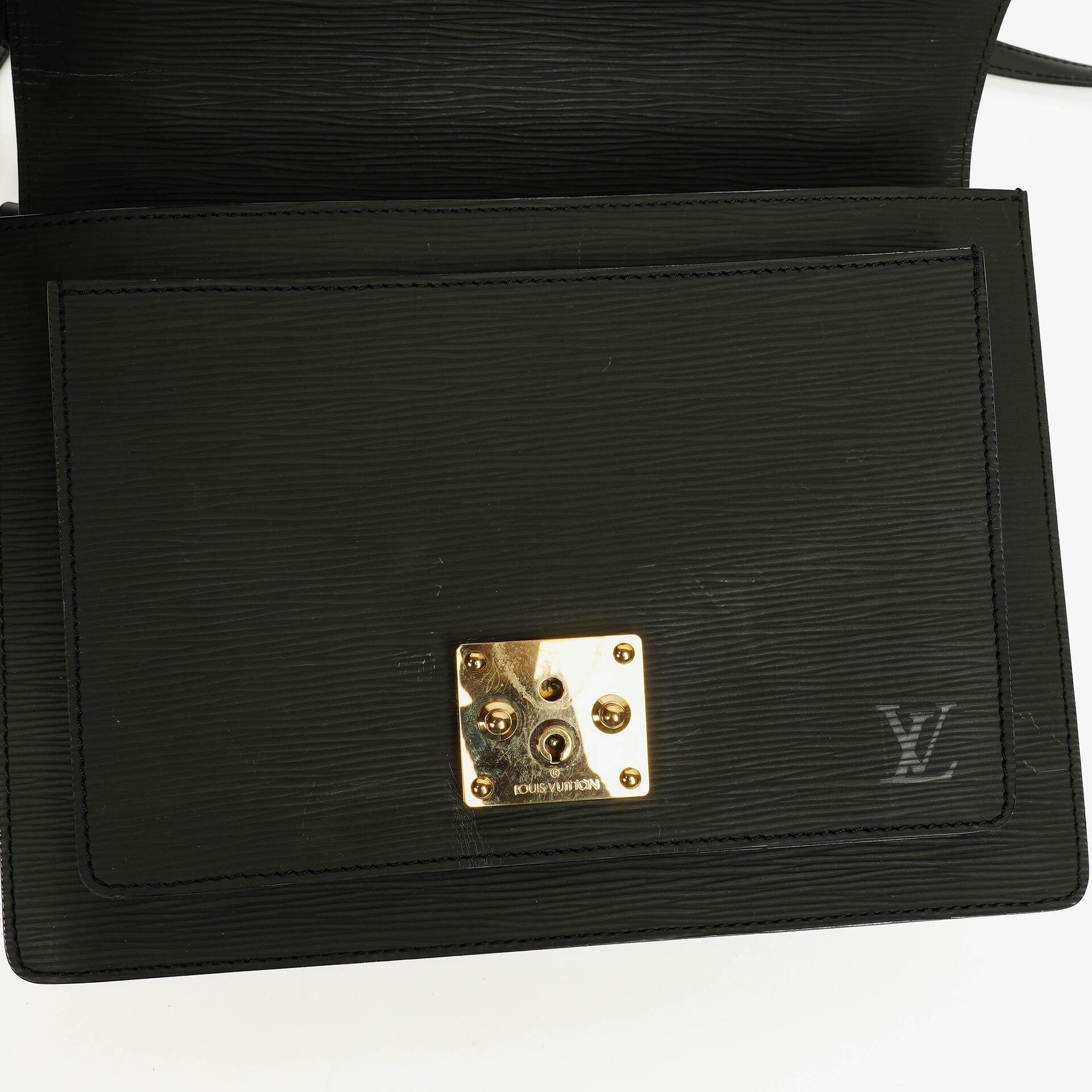 Louis Vuitton Monceau Handtasche aus schwarzem Epi Leder