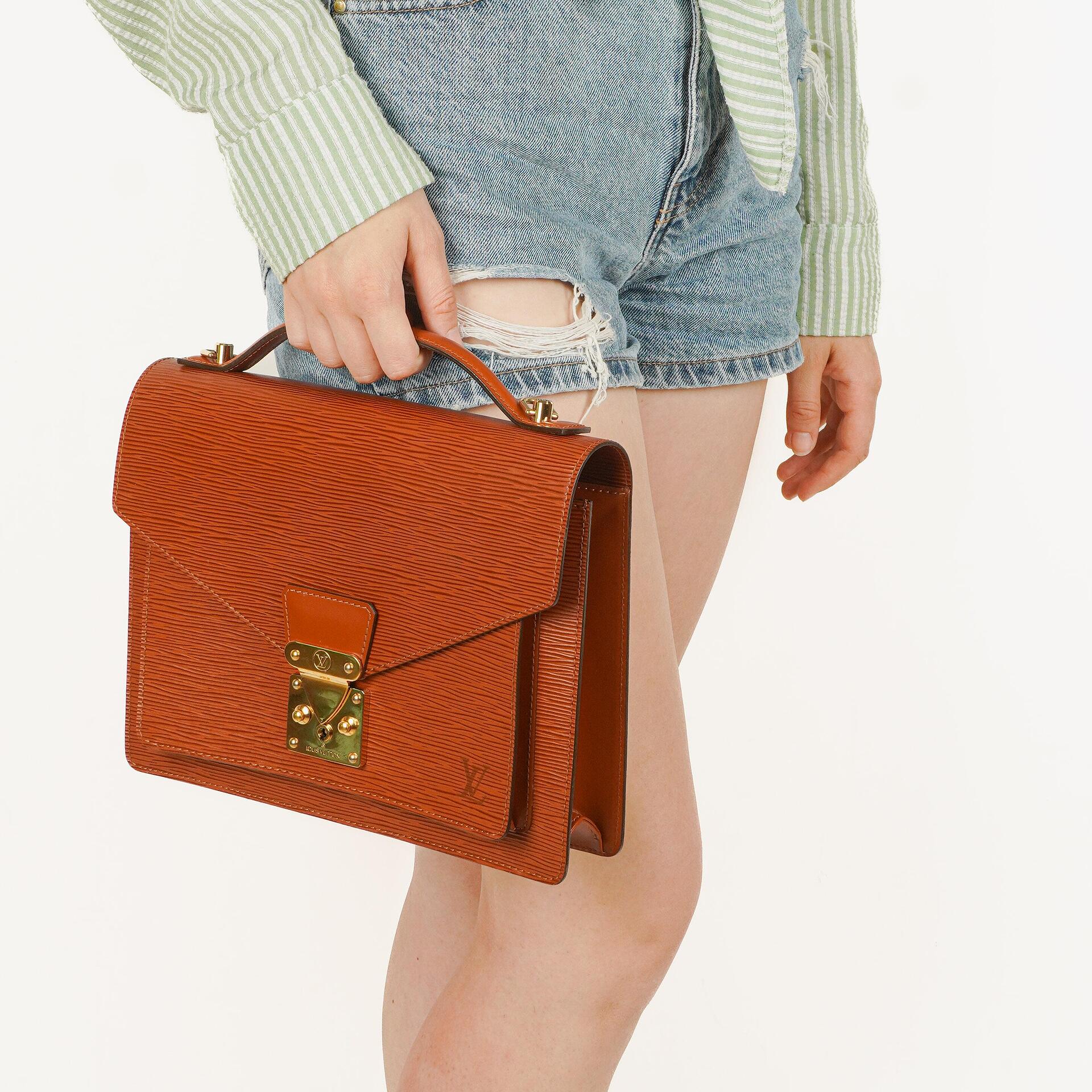Louis Vuitton Monceau Handtasche aus braunem Epi Leder