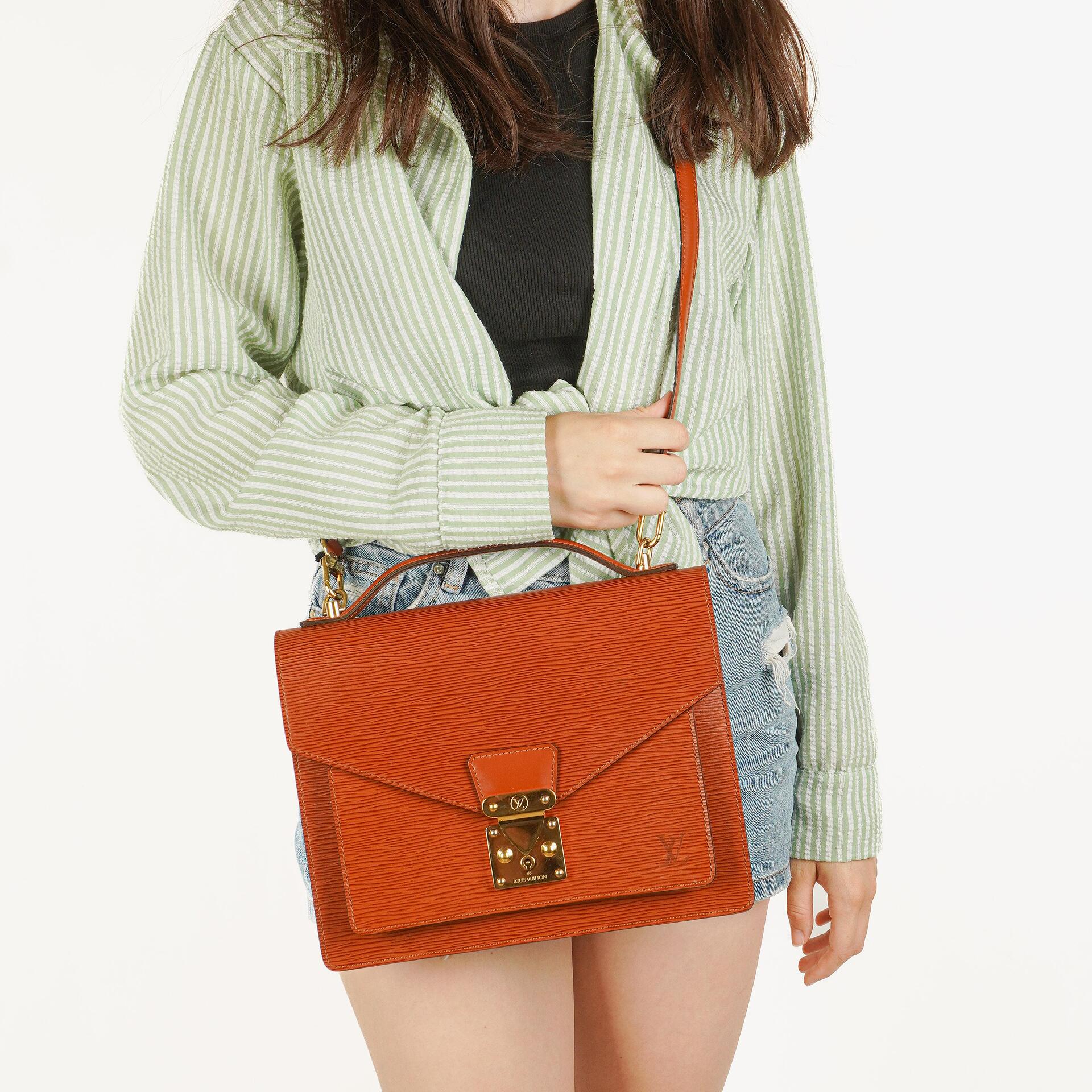 Louis Vuitton Monceau Handtasche aus braunem Epi Leder