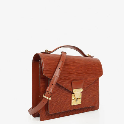 Louis Vuitton Monceau Handtasche aus braunem Epi Leder