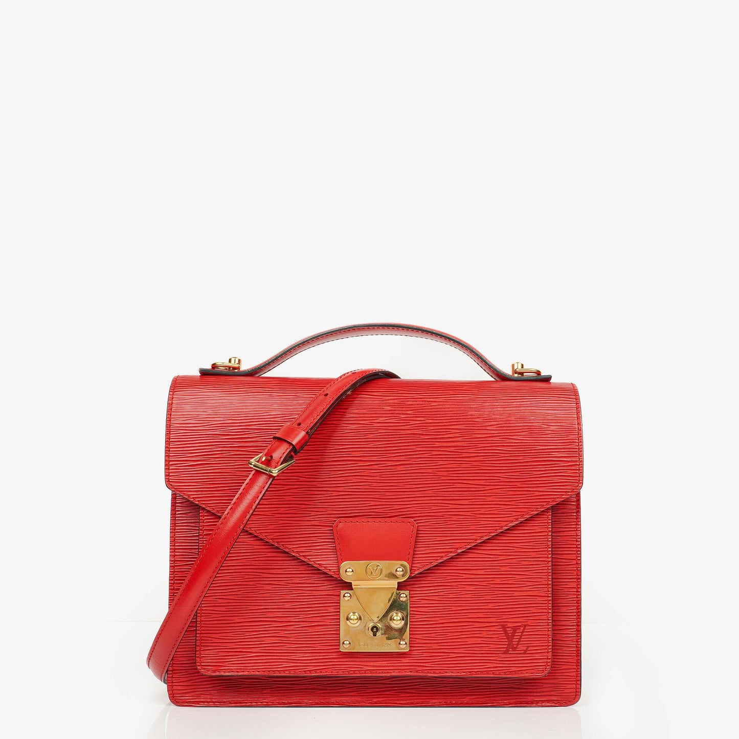 Louis Vuitton Monceau Handtasche aus rotem Epi Leder