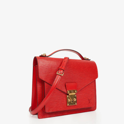 Louis Vuitton Monceau Handtasche aus rotem Epi Leder