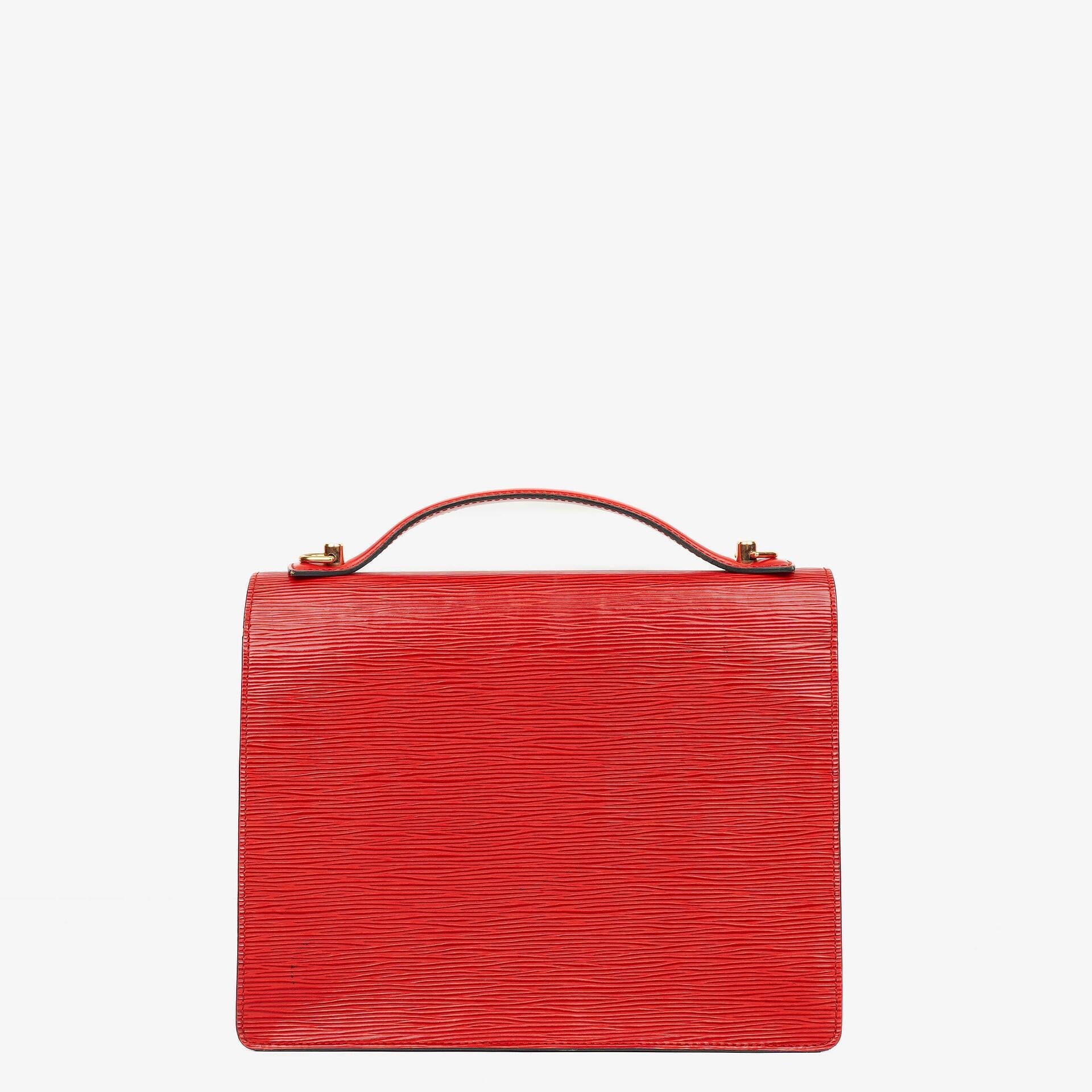 Louis Vuitton Monceau Handtasche aus rotem Epi Leder