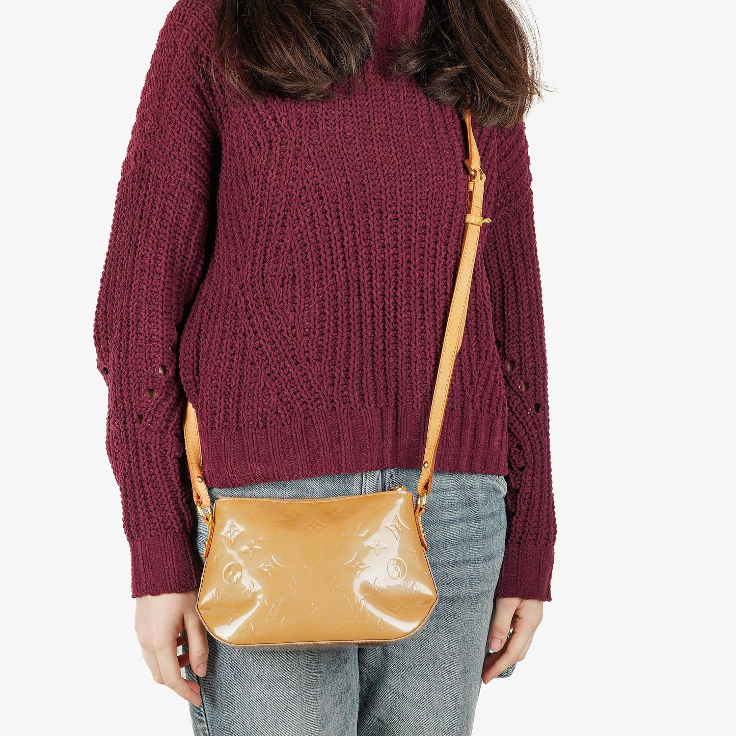 Louis Vuitton Minna Street Crossbody Tasche aus Monogram Vernis in Noisette, 2005