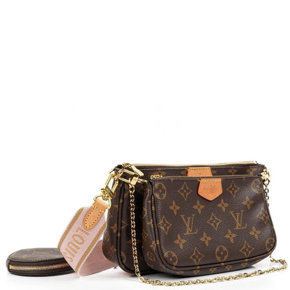 Louis Vuitton Multi Pochette Accessoires aus Monogram Canvas und Rose Clair Jacquard